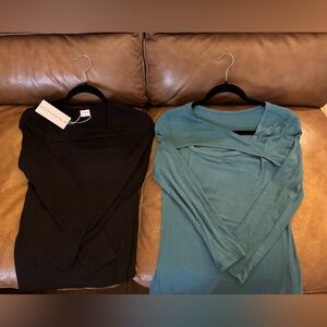 Stylish Long Sleeve Tops - Black and Teal Both are NEW, but only 1 came w tag